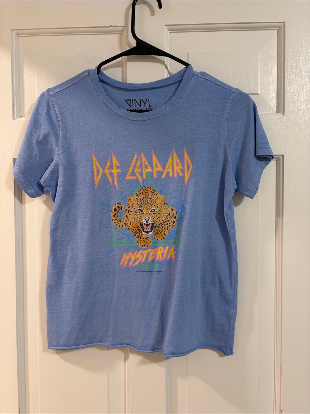 Def Leppard Hysteria Graphic Tee - Light Blue Kids Short Sleeve Shirt